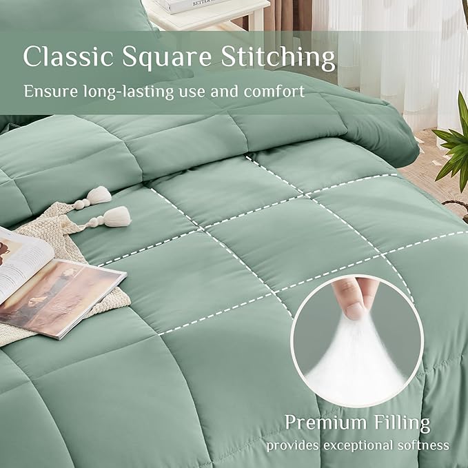 JOLLYVOGUE Queen Comforter Set, Ultra-Soft Bed in a Bag Queen Size 7 Pieces - Image 3