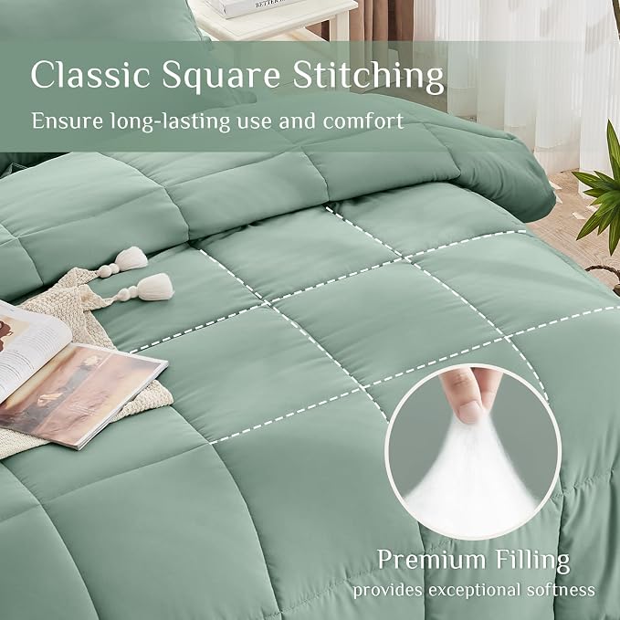 JOLLYVOGUE King Comforter Set, Ultra-Soft Bed in a Bag King Size 7 Pieces - Image 3