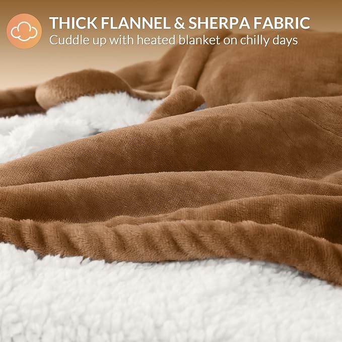 HOMLYNS LuxeHeat Heated Blanket Electric Blanket Queen Size, Soft Flannel - Image 5