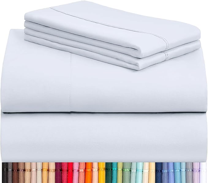 LuxClub 4 PC Sheet Set Bed Sheets Deep Pockets 16" Eco Friendly Wrinkle Free by LuxClub