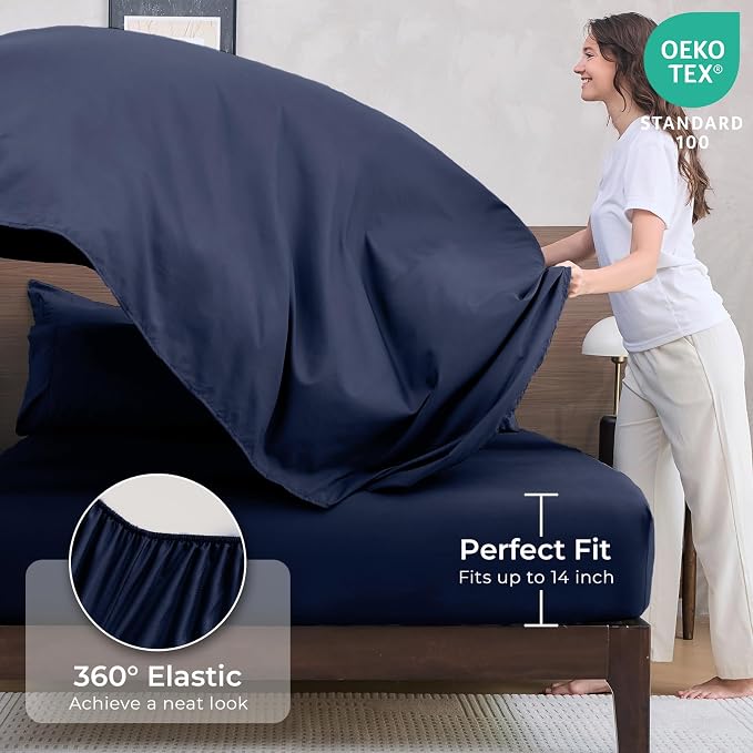 HEVUMYI Navy Blue King Comforter Set - Image 5