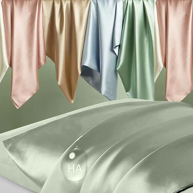 Silk Pillow Cases 2 Pack, Mulberry Silk Pillowcases Standard Set of 2, Anti Acne - Image 2