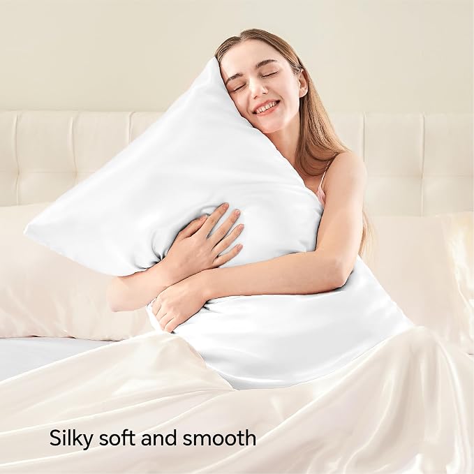 BEDELITE Satin Pillowcase with Zipper 4 Pack, Super Soft and Cooling Similar to - Image 2