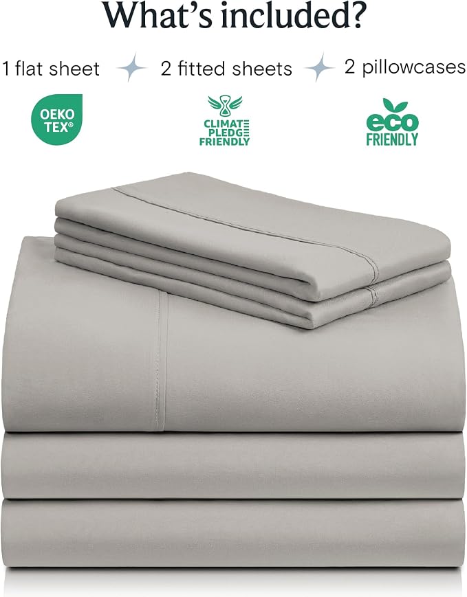 LuxClub 5 PC Split King Sheet Set, Breathable Luxury Bed Sheets, Deep Pockets - Image 2
