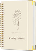 Undated Weekly Planner with Metal Corner Hardcover Notebook, A5 Size Journal by KAICNPAPER