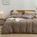 BESTOUCH Duvet Cover Set 100% Washed Cotton Linen Feel Super Soft Comfortable by BESTOUCH