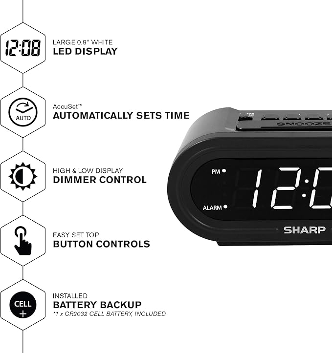 Sharp Digital Alarm with AccuSet - Image 2