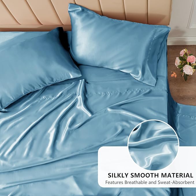 CozyLux Satin Sheets Full Size Sheets - Image 3