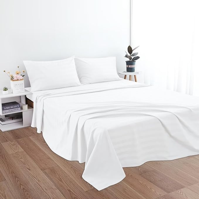 2-Pack Cotton Full Flat Sheet Only, 600 Thread Count 100% Egyptian Cotton Top - Image 5