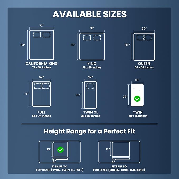 Twin Size Mattress Protector Waterproof, Premium 200 GSM Terry Mattress Cover - Image 3
