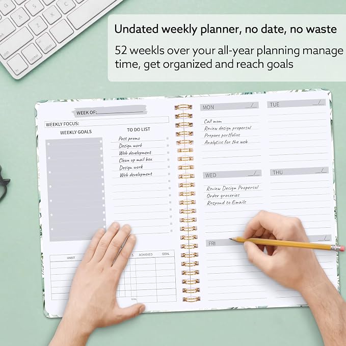 Undated Weekly Planner, A5 Weekly To Do List Notebook - Image 7