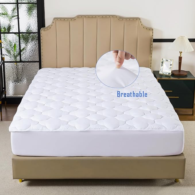 WhatsBedding Twin Mattress Pad, Fitted Twin Mattress Protector Soft - Image 2