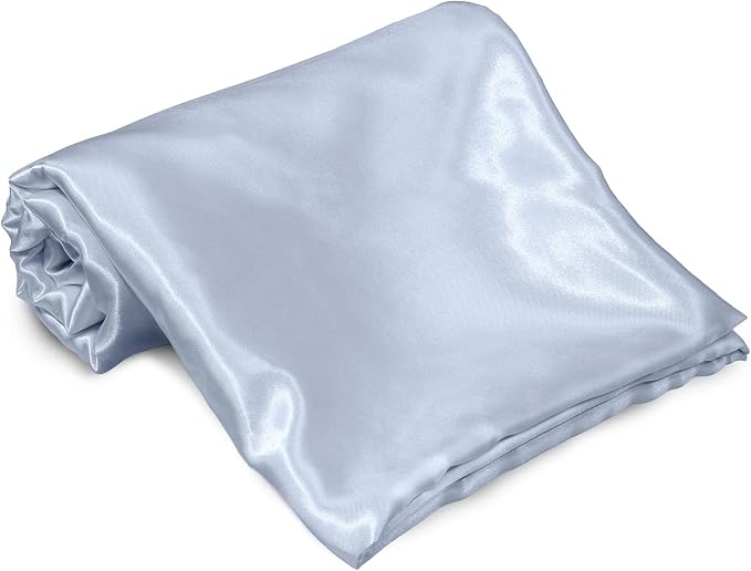 Homiest Baby Blue Satin Flat Sheet - Image 2