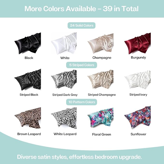 MR&HM Satin Body Pillow Cover, Soft and Breathable Body Pillow Case - Image 7