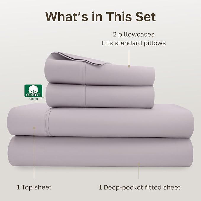 California Design Den Soft Full Size 100% Cotton Sheet Sets, 400 Thread Count - Image 4