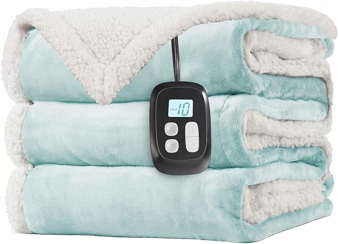 LaffyLo Electric Heated Blanket Full Size 72 x 84, Fast Heating Blanket by LAFFYLO