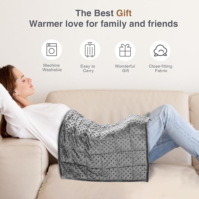 Alomidds Weighted Blanket 7lbs for Adults, Cozy Luxury Breathable Weighted Lap - Image 4