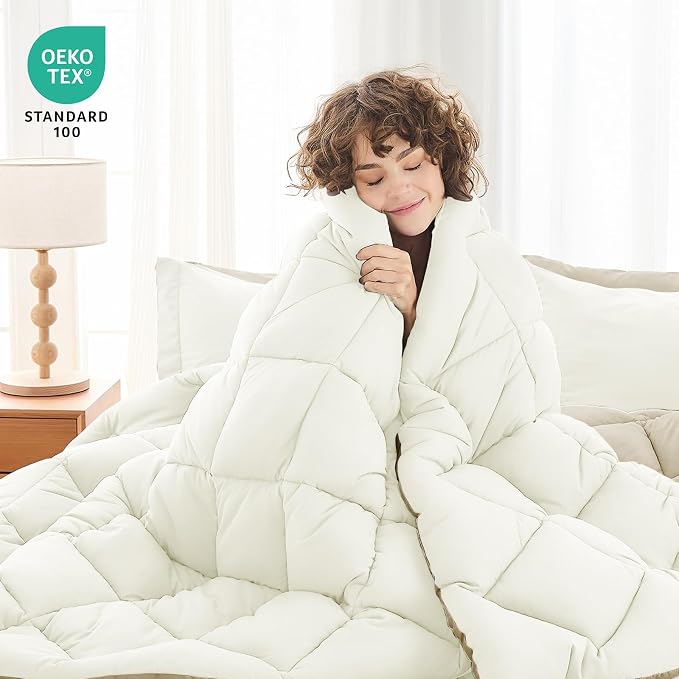 MUXHOMO 7 Pieces Full Comforter Set, Reversible Bed in a Bag Full Size - Image 2