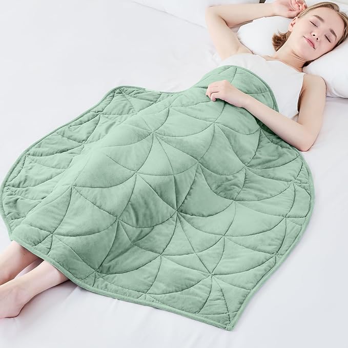 Weighted Lap Blanket 7 lbs for Adults, Luxury Soft Small Weighted Blanket by EazfyPro