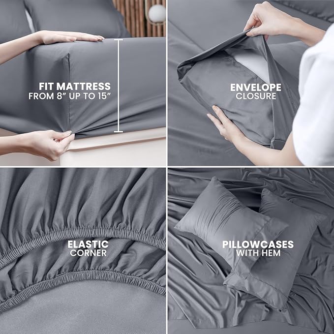 Utopia Bedding Full Bed Sheets Set - Image 3
