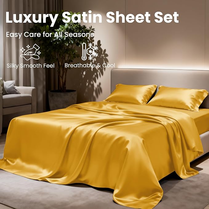 Love's cabin Twin XL Satin Sheet Sets - Image 8