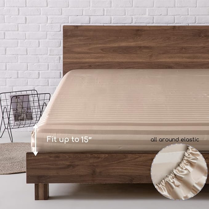 MR&HM Satin Bed Sheets, Full Size Sheets Set - Image 5