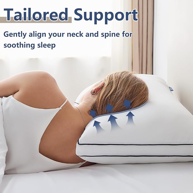 CozyLux Pillows Queen Size Set of 2, Soft and Supportive 3D Down Alternative - Image 3