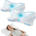 DUMOS Cervical Neck Pillow, Cooling Ergonomic Memory Foam Pillows by DumosLifestyle