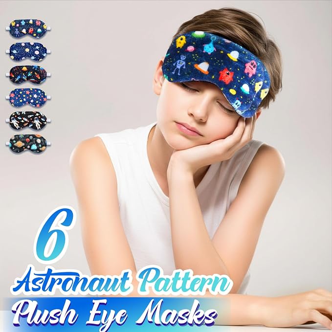 Cuffbow 6 Pack Plush Sleep Mask Set, Cute Plush Eye Masks - Image 4
