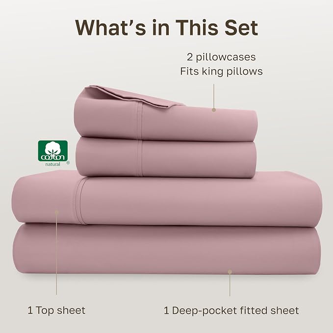 California Design Den Soft 100% Cotton Sheets King Size Set, 400 Thread Count - Image 4