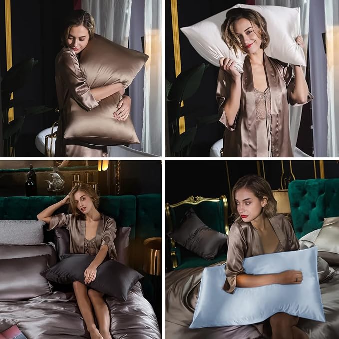 Silk Pillowcase for Hair and Skin, Mulberry Silk Pillow Cases King Size - Image 6