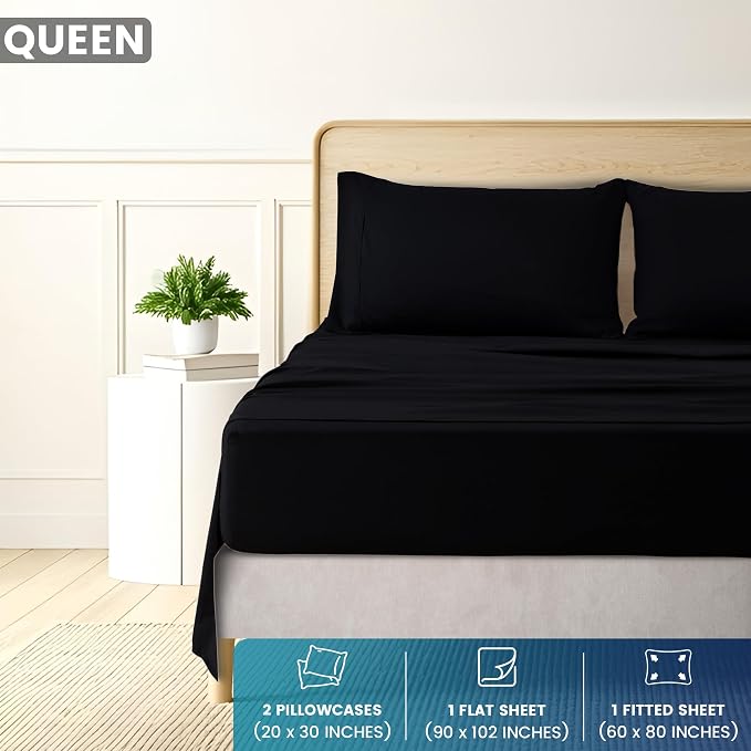 Utopia Bedding Queen Size 4 Piece Sheet Set - Image 2