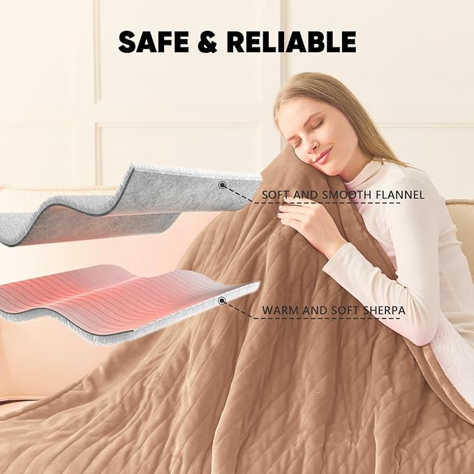 greenoak Heated Blanket Electric Throw 50"X60", Heating Blanket - Image 7