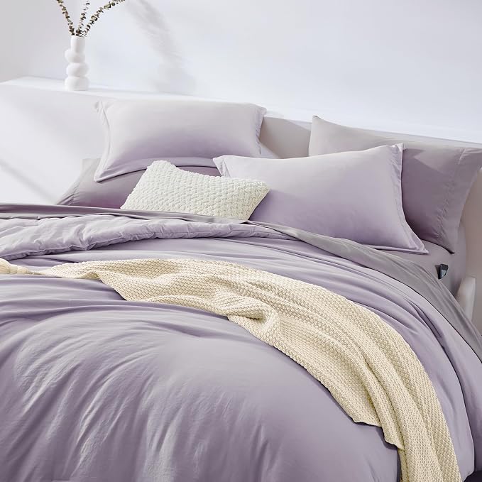 WRENSONGE Full Size Comforter Set- 7 Pieces Lilac Bed in a Bag Full Size - Image 4
