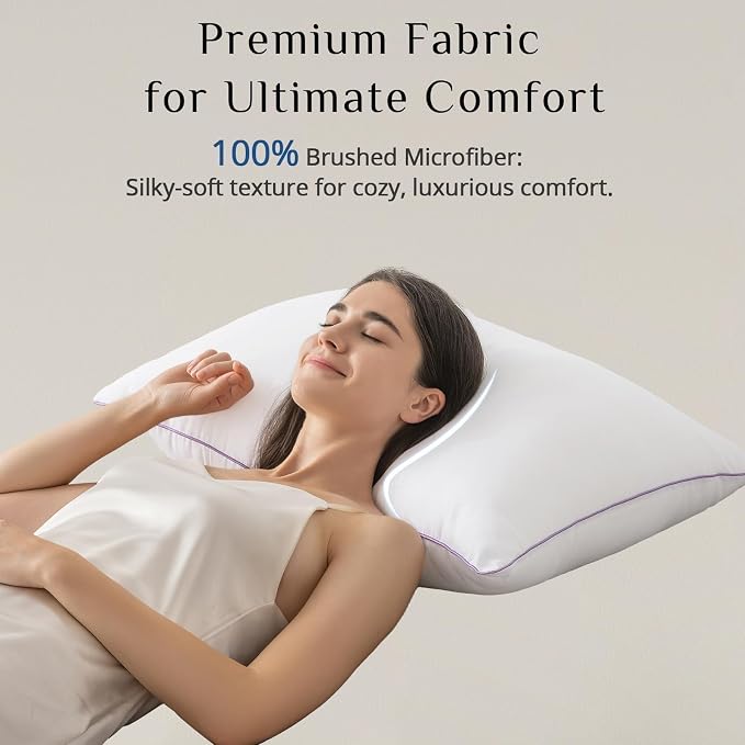 JOLLYVOGUE Pillows Standard Size Set of 4, Washable Supportive Full Size Bed - Image 4