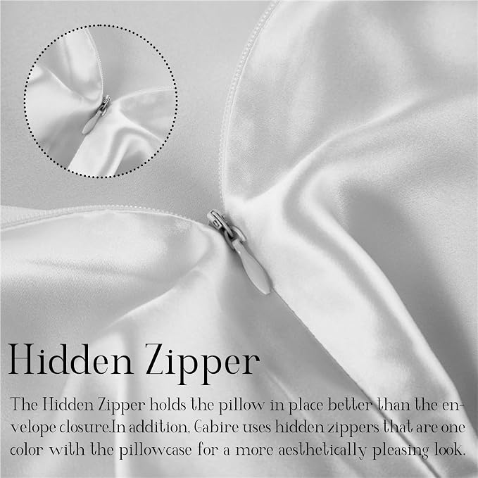 Gabire Mulberry Silk Pillow Cases Set of 2, Both Sides Real Silk Pillow Cases - Image 4