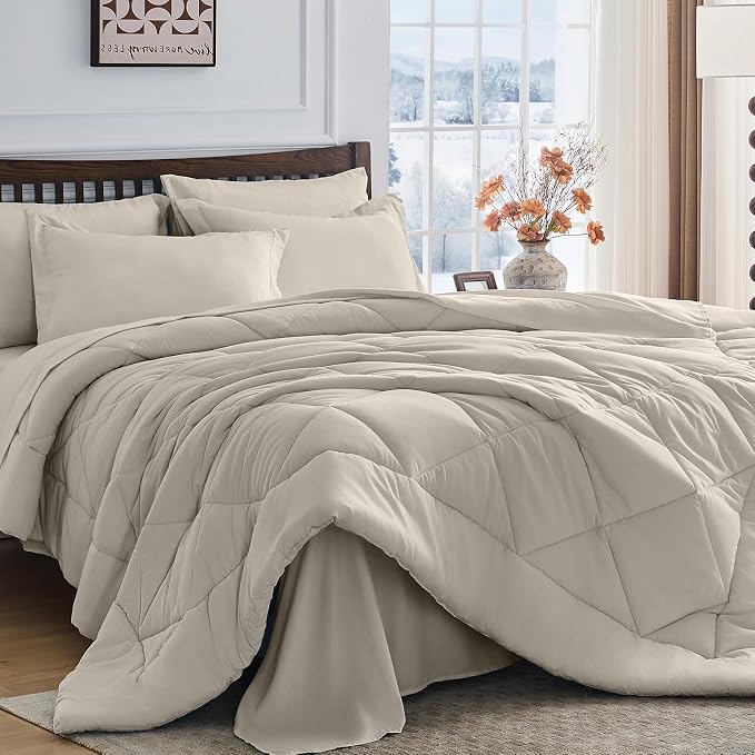 HEVUMYI Linen Queen Comforter Set by HEVUMYI