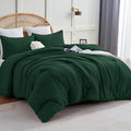 CozyLux Full Size Comforter Set Emerald Green, 3 Pieces Solid Breathable by CozyLux