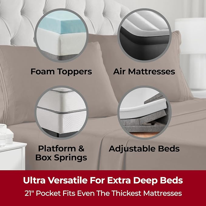 Mellanni Extra Deep King Sheets - Image 2