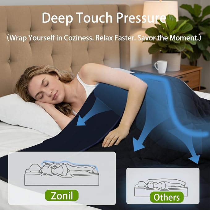 ZonLi 15lbs Weighted Blanket for Adults Sleeping, Double-Sided All Season - Image 4