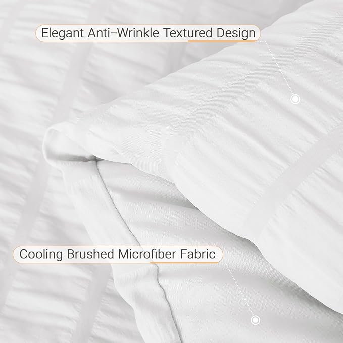 MUXHOMO 5 Pieces Twin Comforter Set, Seersucker Bed in a Bag Twin Size - Image 5