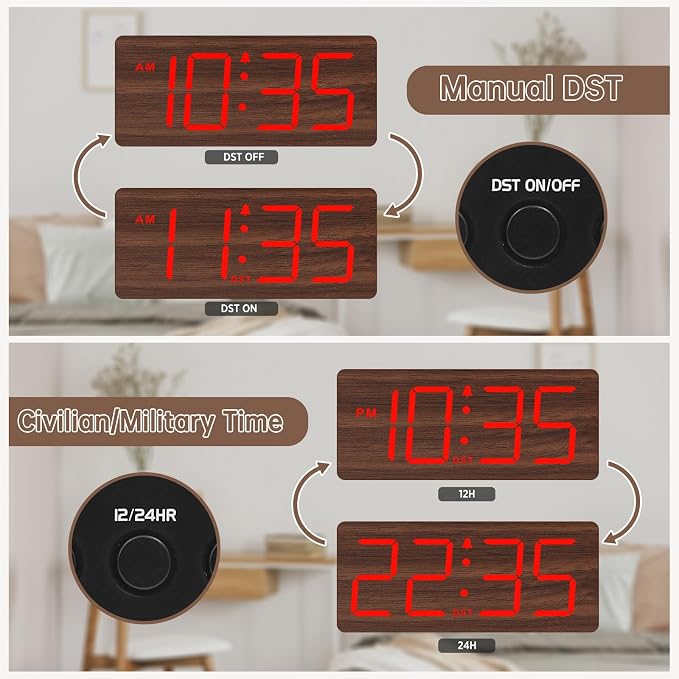 DreamSky Wooden Digital Alarm Clock - Image 5