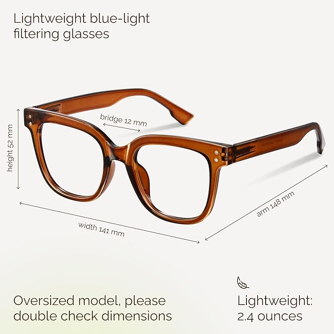 miyya Blue Light Glasses for Women & Men – Oversized UV & Blue Light Blocker - Image 3