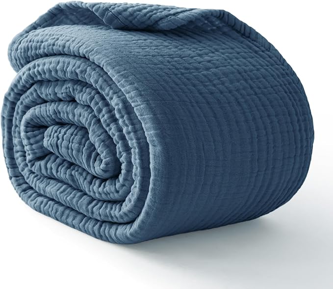 100% Cotton Muslin Blanket 40" x 40", Breathable and Lightweight Cotton Throw by Kozyhvn