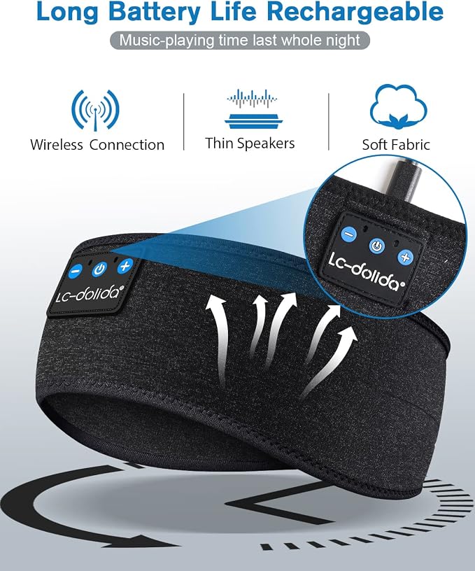 LC-dolida Sleep Headphones Bluetooth Music Band Headphones - Image 4