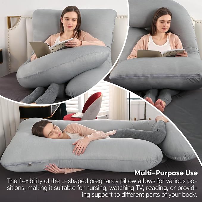 U-Shaped Pregnancy Pillow for Sleeping, Full Body Support for Back, HIPS & - Image 6