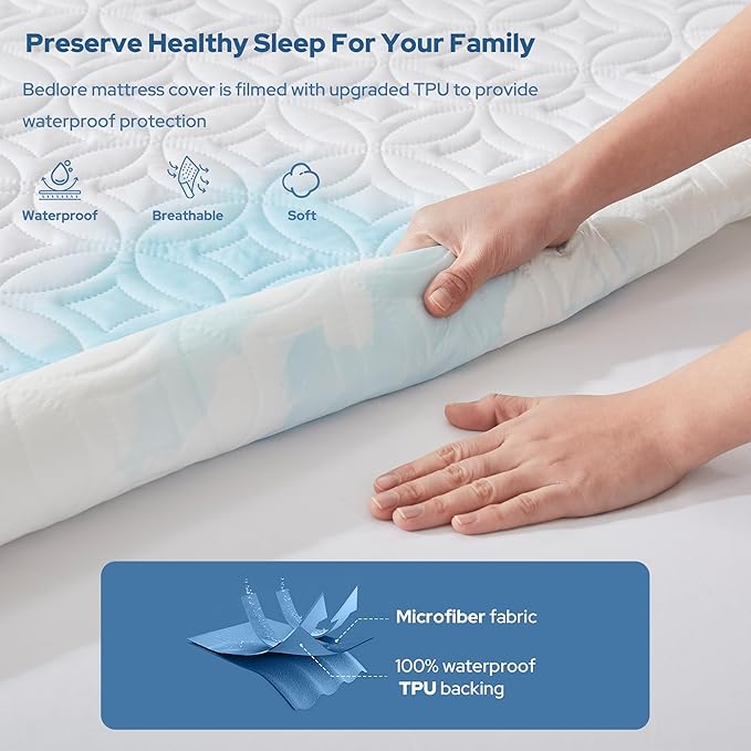 BEDLORE Waterproof Mattress Protector, RV Queen Size Mattress Pad Noiseless - Image 2