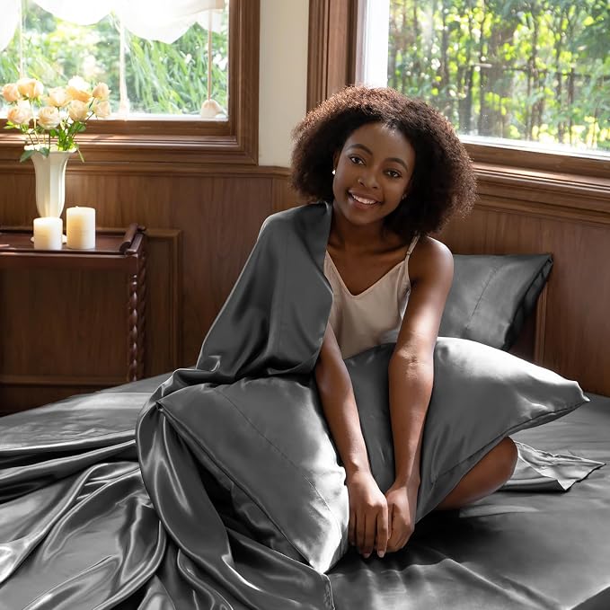 CozyLux Satin Sheets King Size Sheet Set - Image 5