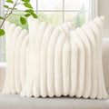 decorUhome Summer Cozy Faux Fur Throw Pillow Covers 22x22 Set of 2 Decorative by decorUhome