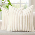 decorUhome Summer Cozy Faux Fur Throw Pillow Covers 20x20 Set of 2 Decorative by decorUhome